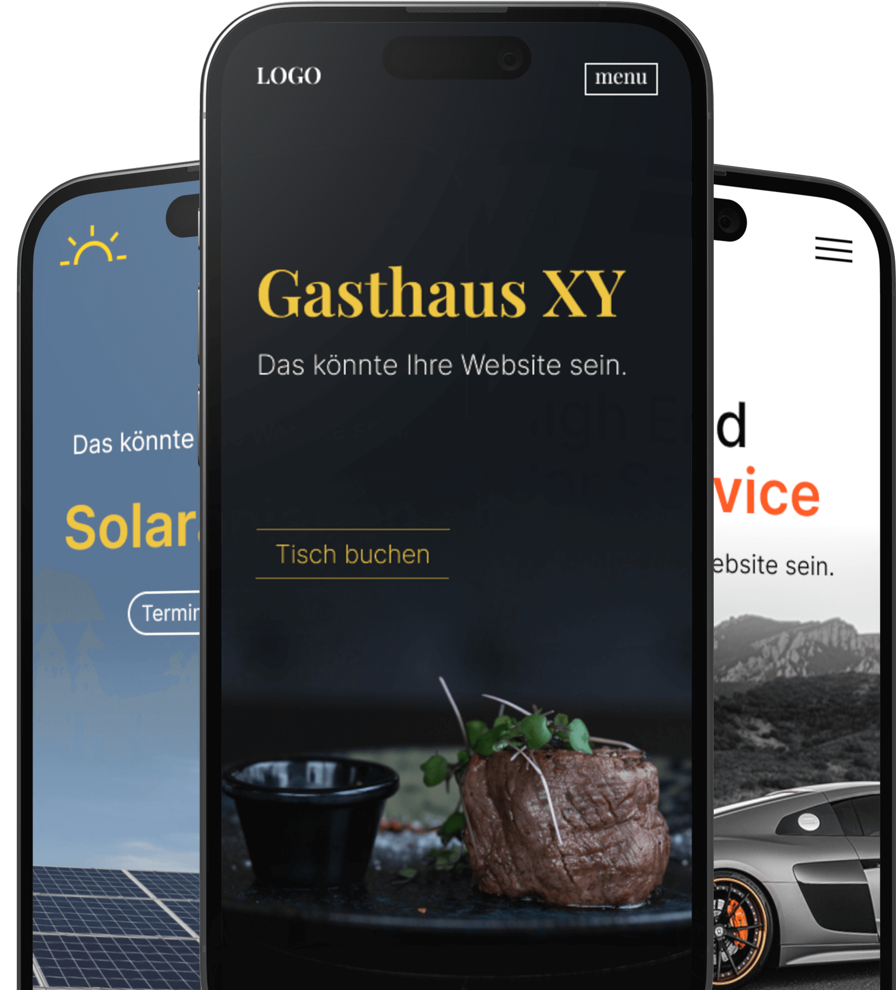 professionelles Webdesign Templates in mobiler Ansicht